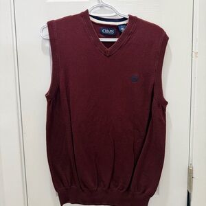 Chaps Men's Wine V-Neck Sweater Vest